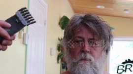 Canadian man looks unrecognisable after shaving off huge beard and long hair grown during lockdown