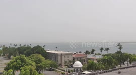 Saharan dust fills sky over San Juan, Puerto Rico