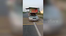 Shopkeeper modifies Skoda car into makeshift retail outlet in northern India
