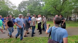 Skirmishes erupt over removal of Christopher Columbus statue in Connecticut