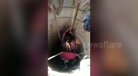 Firefighters rescue woman who fell into well in southern India