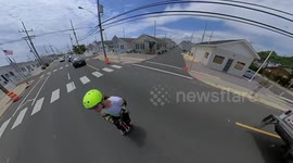 Electric unicycle gets pulled over