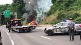 Car Fire On I-76 Philadelphia