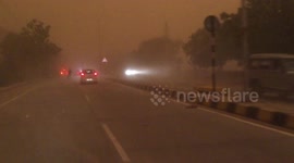 North Indian town left in darkness as dust storm sweeps through