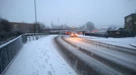 Heavy Snow on the main road into Littleborough