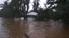 Severe flooding along Capayas river, Ecuador