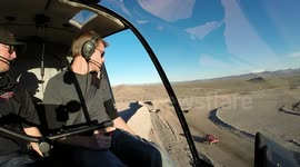 Pilot's view of a helicopter car chase - natural sound