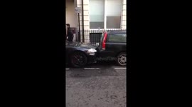 Tight parking. Someone's annoyed their neighbours
