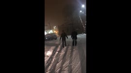 Criss Angel has snowball fight with fans