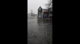Severe flooding in Nantucket during Winter Storm Juno