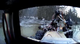 Remote controlled car rescued by remote controlled tow truck