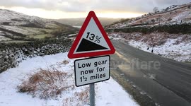 Dangerous roads in Cumbria snow