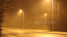Night Snow & Hail Over Coleraine Rd - N. Ireland - Jan 28th 2015