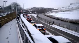 Traffic hold up due to snow at Littleborough train station