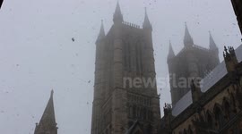 Lincoln Cathedral heavy snow fall