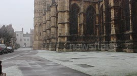 Lincoln Cathedral heavy snow fall