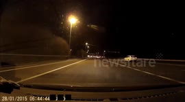 Crazy road rage Audi driver nearly causes crash on M56