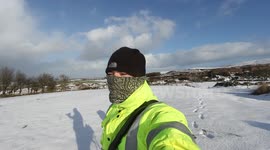 Person In Snow In Bitter Wind Chill - N. Ireland - Jan 31st 2015