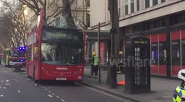 Bus roof sliced off in central London