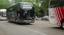 Bus drivers in Madrid protest for increased government support amid COVID-19 crisis