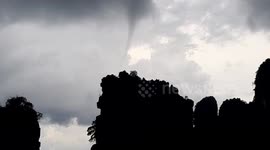 Scary grey waterspout sweeps across ocean in southern Thailand