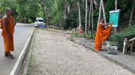 Buddhist monks furious after ancient cave is vandalised by tourists