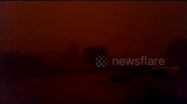 Village skies turns red after massive duststorm covers northwest India