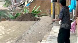 Shocking video catches moment landslide buries mountain road in eastern Indonesia