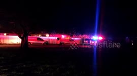 Crime scene investigation team in police officers at the scene of a fatal shooting in Riviera Beach Florida June 26th 2020