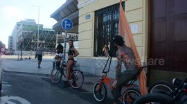 Agression in the streets of Madrid, Spain