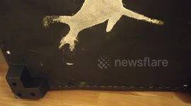 London tenants freak out when they find the creepy outline of an animal under the sofa in their new flat