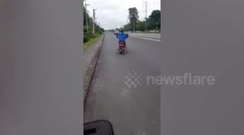 Motorcycle rider crashes after test riding newly-customised bike
