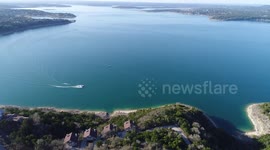 Aerial video of Canyon Lake located in Canyon Lake, Texas.