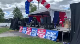 Sacha Baron Cohen dupes crowd at right-wing rally into 'wuhan flu' singalong