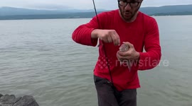'You're not recording!' Canadian 4-year-old films everything but his dad's catch while fishing