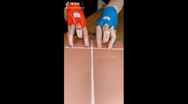 Human race with hand bodyart