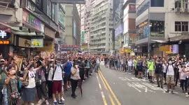 'Fight for freedom!' Hongkongers line the streets during national security law protests