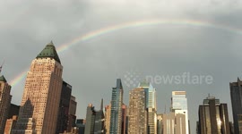 Double rainbow over New York City on the 50th anniversary of Pride