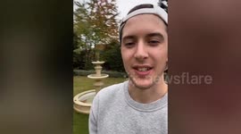 Son in hysterics after pranking his dad by adding washing up liquid to his beloved water fountain has hilarious results
