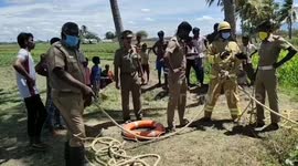 Firefighters rescue dog stuck in 70-foot well for TEN days in southern India