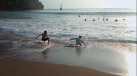 unique sports, surfing the sand beach