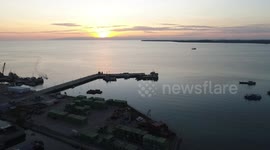 The view of the Kaimana harbor sky at sunset part-1