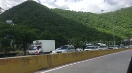 Traffic builds up in Caracas as only essential workers allowed into the city