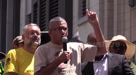 Tony Ehrenreich speaks at outside Western Cape State of the Province Address