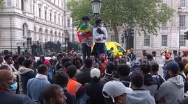 CORRECTS HEADLINE: Protesters in London demand justice for people tortured in Ethiopia