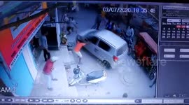 Horrifying moment off-duty POLICEMAN hits pedestrian and then runs her over as he flees