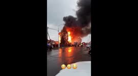 The temple that was almost 150 years old burned down from a lightning strike in the village of Zorkaltsevo, Russia