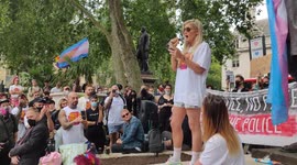 Trans Model Dani St James attends Trans Rights Protest: