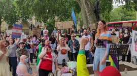 Trans Rights Protesters flood into London Parliament Square: