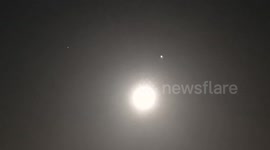 Jupiter, Saturn and 'buck moon' form Summer Triangle